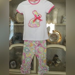 NWOT girls Easter pants set size XXL= US 7